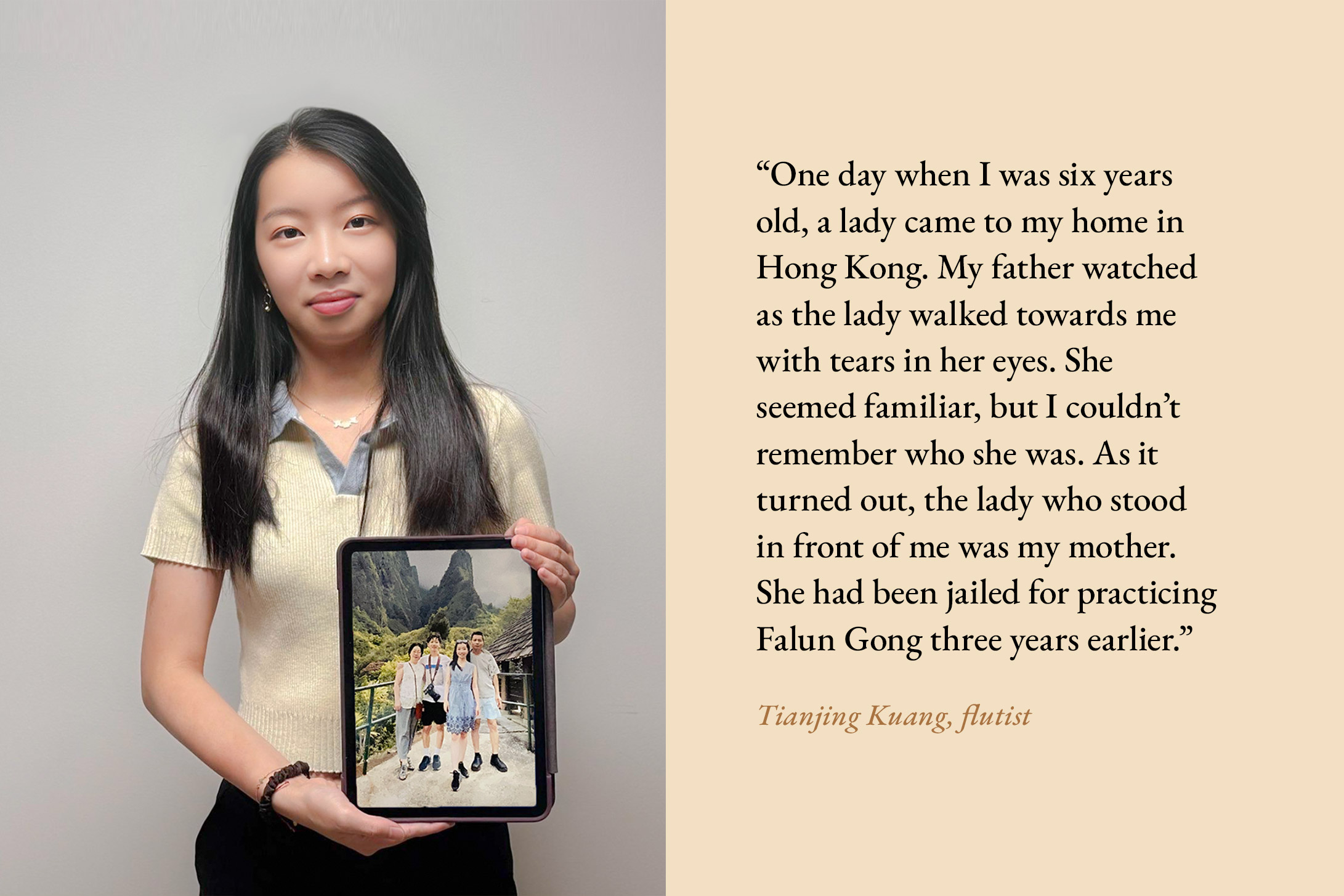 In their own words: <a target='_blank' href='https://www.shenyuncommunity.org/post/tianjing-kuang'>read flutist Tianjing Kuang's story here</a>