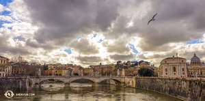 The over 100-year-old Ponte Vittorio Emanuele II bridge outside Vatican City. (Photo by dancer Felix Sun) 